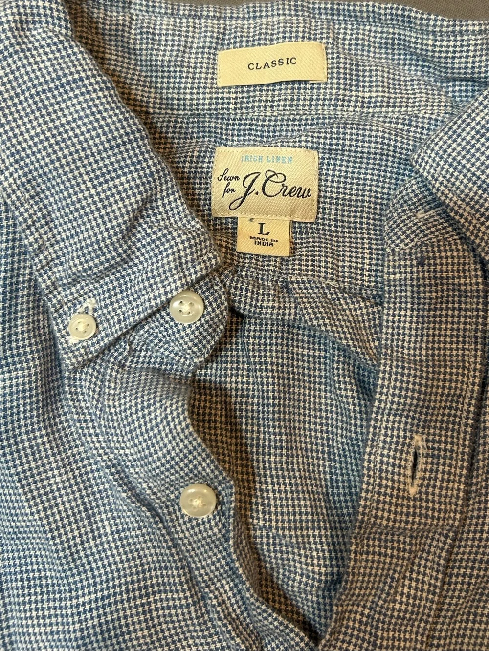 J. Crew Light Blue Irish Linen Button-Down Shirt